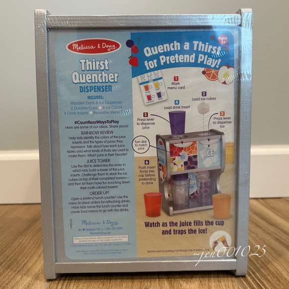 Melissa & Doug Thirst Quencher Wooden Drink Dispenser Pretend Play Set - Picture 9 of 12